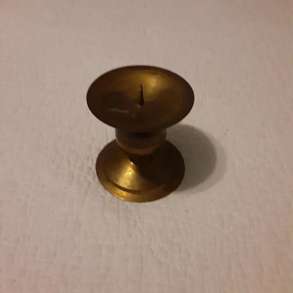 Waccamaw Vintage Brass Candle Holder w/Patina Hand Crafted